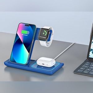Wireless Charging Station, for Multiple Devices, Fast Charging….New….Dark Blue